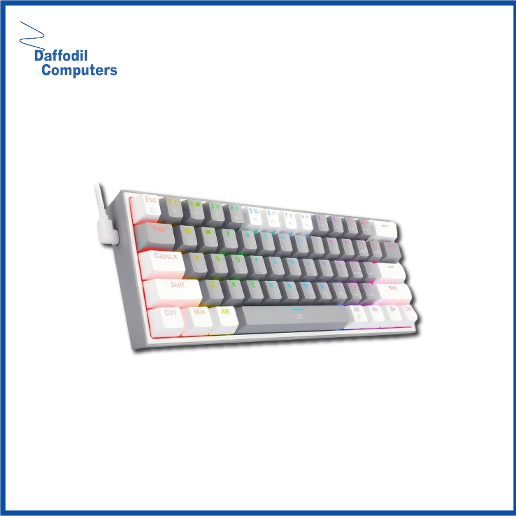 Redragon Gaming Keyboard Rgb Mechanical Fizz Gray White K617