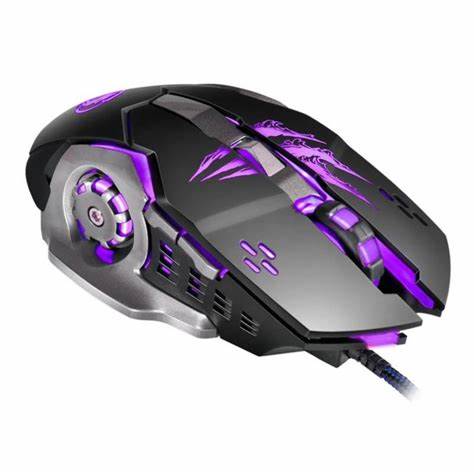 T-WOLF V6 MECHANICAL WIRED GAMING MOUSE BLACK