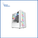 Power Train White Pc Case Rgb Pt-701 With Four Fan